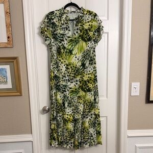 Marie Oliver Green Clover Print Maxi Dress